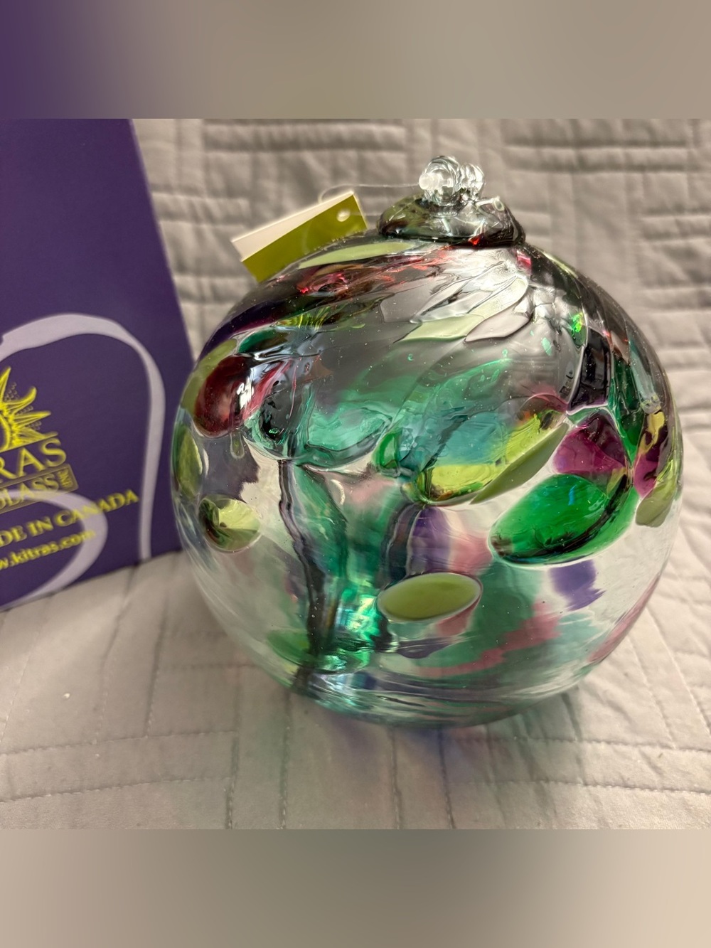 Kitras Art Glass Tree Of Harmony Ornament 6”